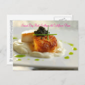 Seared Day Boat Scallops mit Califl.. Postkarte (Vorne/Hinten)