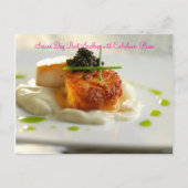 Seared Day Boat Scallops mit Califl.. Postkarte (Vorderseite)