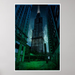 Sears Tower Architectural Zeichnend Poster