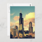 Sears Tower / Williams Tower Postcard - Sunset Postkarte (Vorne/Hinten)