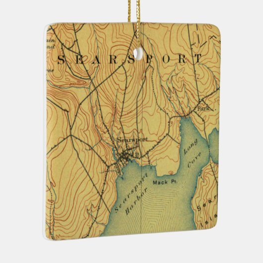 Searsport Maine Karte 1915 Keramikornament (Rechts)