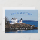 Seas and Greeting Lighthouse Holiday Card (Vorderseite)