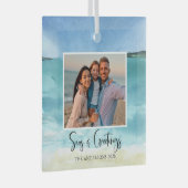 Seas and Greetings Family Foto Beach Ornament (Vorderseite Rechts)
