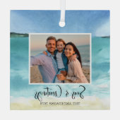 Seas and Greetings Family Foto Beach Ornament (Rückseite)