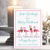 Seas and Greetings Flamingos Weihnachtskarte