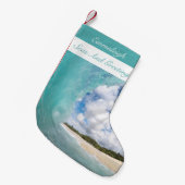Seas and Greetings Hawaiian Barrel Wave Kleiner Weihnachtsstrumpf (Vorderansicht (hängend))