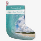 Seas and Greetings Hawaiian Barrel Wave Kleiner Weihnachtsstrumpf (Vorderseite)
