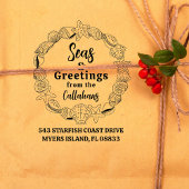 Seas and Greetings Rücksendeadresse Seashell Wreat Gummistempel
