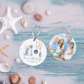 Seas and Greetings Seashell Holiday Foto Keramik Ornament