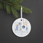 Seas and Greetings Seashell Holiday Foto Ornament