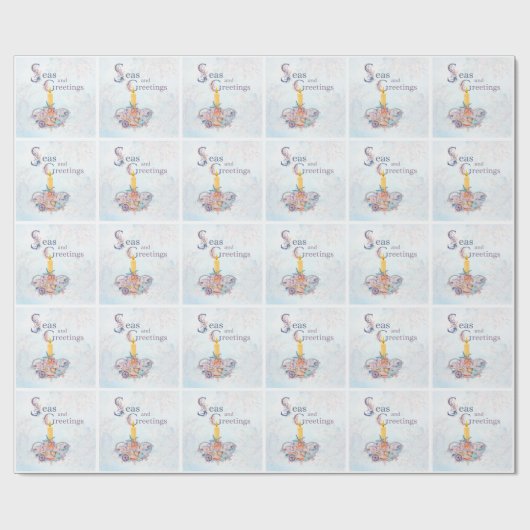 Seas and Greetings Seashells Matte Geschenkpapier (Flach)