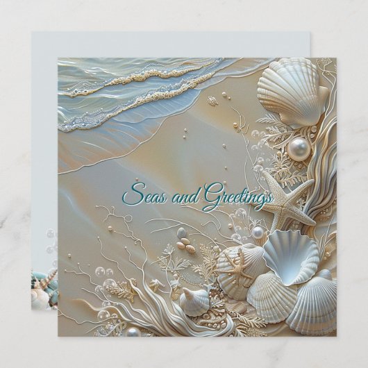 Seas and Greetings Starfish Muscheln Pearls Karte (Vorne/Hinten)