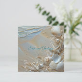 Seas and Greetings Starfish Muscheln Pearls Karte (Stehend Vorderseite)