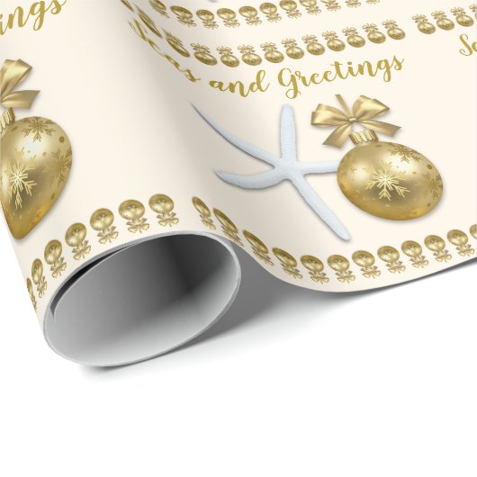Seas and Greetings Tropical Christmas Geschenk Wra Geschenkpapier (Rolleneckpunkt)
