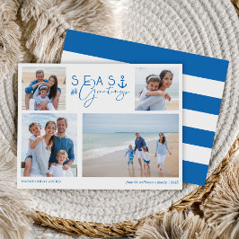Seas & Greetings Blue Nautical Multiple Foto Feiertagskarte
