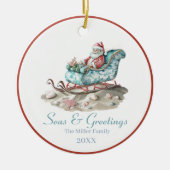 Seas & Greetings Chinoiserie Weihnachten Keramik Ornament (Vorne)