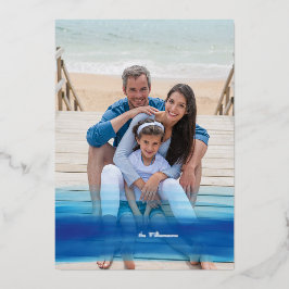 Seas & Greetings Coastal Blue Ocean Ombre Foto Folien Feiertagskarte