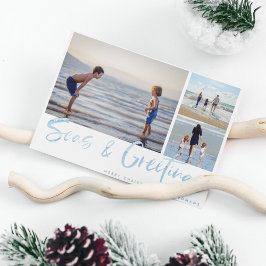Seas & Greetings Coastal Family Holiday Card Feiertagskarte