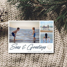 Seas & Greetings Coastal Family Holiday Card Feiertagskarte