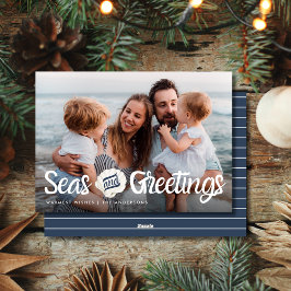 Seas & Greetings Family Foto Weihnachtskarte Feiertagskarte