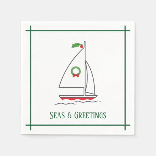 Seas & Greetings Nautic Holiday Napkin Green Serviette (Vorderseite)