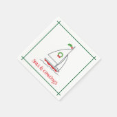 Seas & Greetings Nautic Holiday Napkin Red Green Serviette (Ecke)