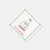 Seas & Greetings Nautic Holiday Napkin Red Green Serviette (Ecke)