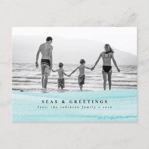 Seas & Greetings Ocean Family Foto Weihnachtskarte Postkarte