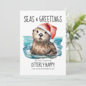 Seas & Greetings Otter Weihnachten an der Küste (Stehend Vorderseite)