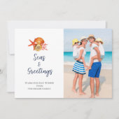 Seas & Greetings Seashell Foto Feiertagskarte (Vorderseite)