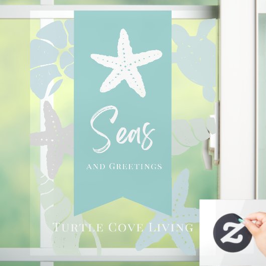 Seas & Greetings Seashell Turtle Starfish Urlaub Fensteraufkleber (Zuhause)
