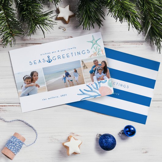 Seas & Greetings Seashell Weihnachtsbaum Foto Feiertagskarte