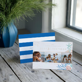 Seas & Greetings Seashell Weihnachtsbaum Foto Folien Feiertagskarte