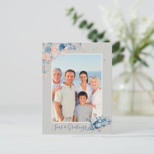 Seas & Greetings Weihnachten Schönes Foto Postkarte (Stehend Vorderseite)