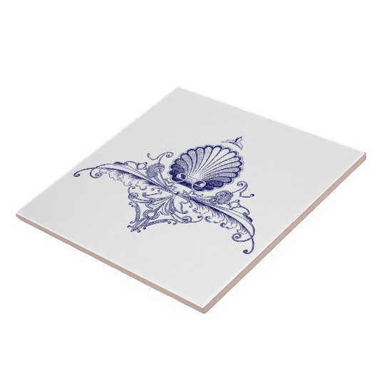 Seas hell Ornament Frieze Blue & White Fliese (Seite)