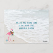 Seas n Greetings Flamingos Custom Holiday Postcard Postkarte (Rückseite)