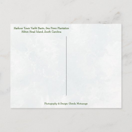 Seas n Greetings from Hilton Head SC Harbour Town Postkarte (Rückseite)