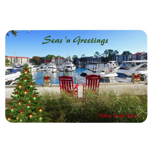 Seas 'n Greetings Hilton Head SC Hafen Stadt Magnet (Horizontal)