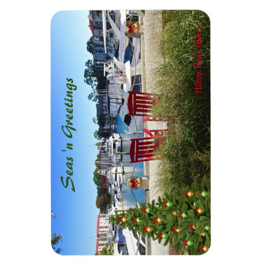 Seas 'n Greetings Hilton Head SC Hafen Stadt Magnet (Vertikal)