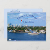 Seas n Greetings von Sunny Ft Lauderdale Florida Postkarte (Vorne/Hinten)