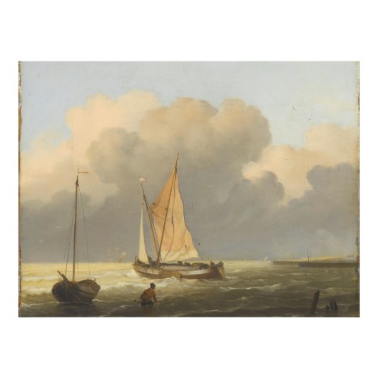 Seas off Coast, mit Spritsail Barge Poster (Vorne)