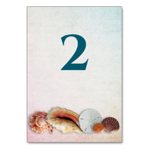 Seas Seashells Tischnummer Cards