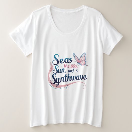 Seas the 80er - Butterfly Synthwave Dream T-Shirt (Design vorne)