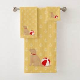 Seas the Day Beach Hunde Gelbes Handtuch Set