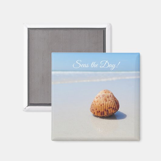 Seas the Day Beach Seashell Magnet (Vorderseite/Rückseite)
