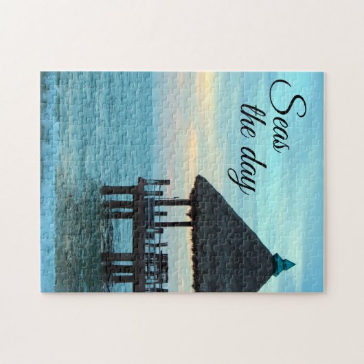 Seas the Day Beach Tiki Hut Jigsaw Puzzle (Horizontal)