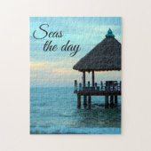Seas the Day Beach Tiki Hut Jigsaw Puzzle (Vertikal)