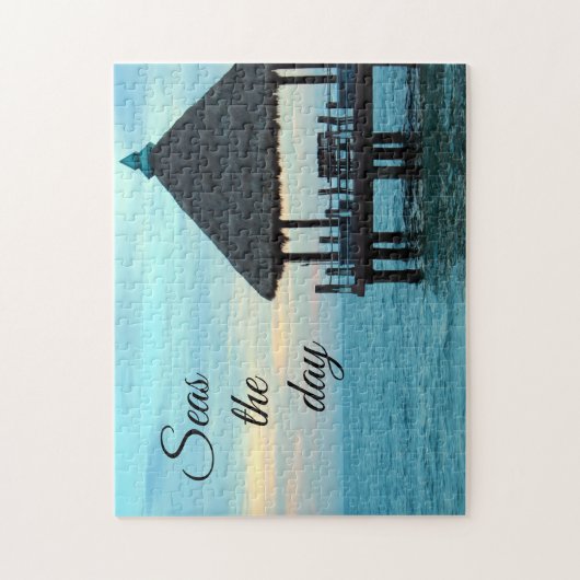 Seas the day Beach Tiki Hut Jigsaw Puzzle (Vertikal)