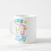 "Seas the Day" Boho farbenfrohe Küste Kaffeetasse (Vorderseite Links)