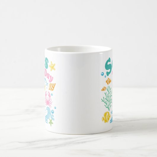 "Seas the Day" Boho farbenfrohe Küste Kaffeetasse (Mittel)